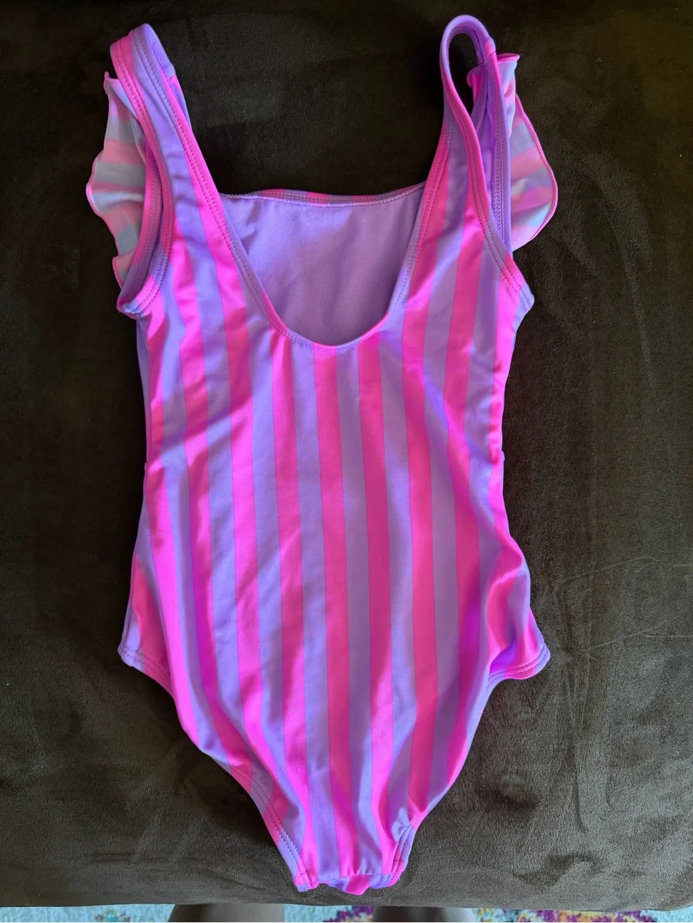 Cat & Jack Purple and Pink Striped Girls Swimsuit
